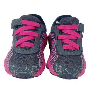 New Balance Girls' Grey Pink Slip-On Walker Running Sneaker Shoes Size 7